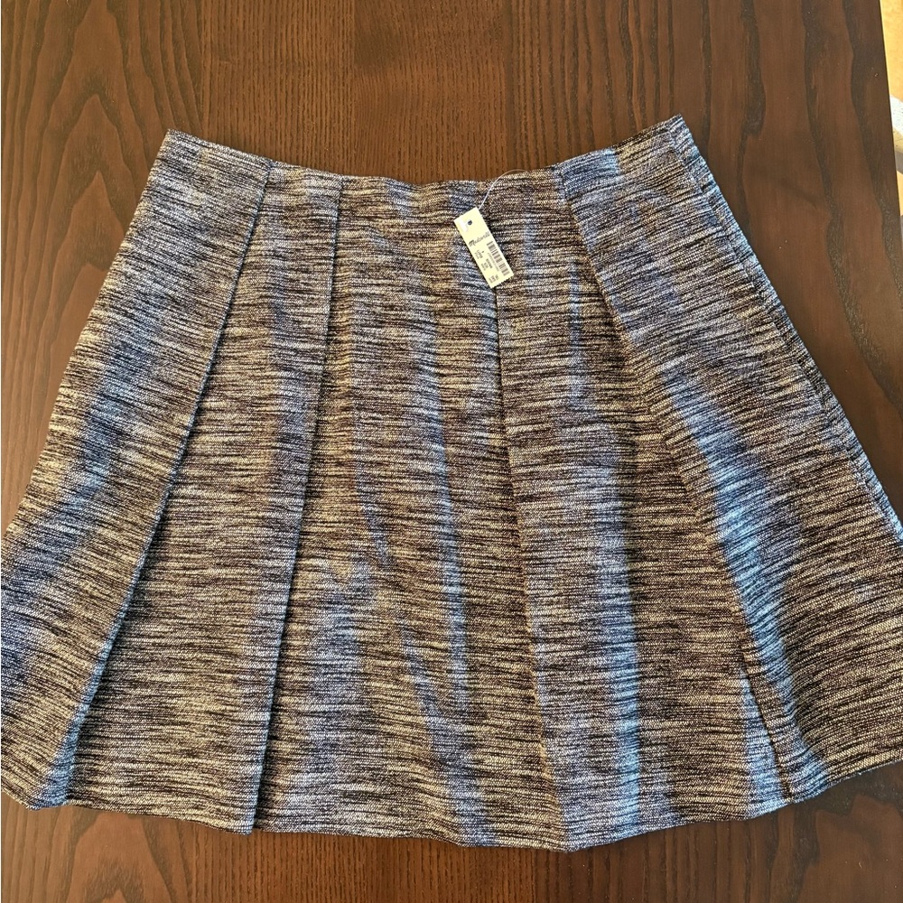 Madewell Heathered Gray Pleated A-Line Skirt